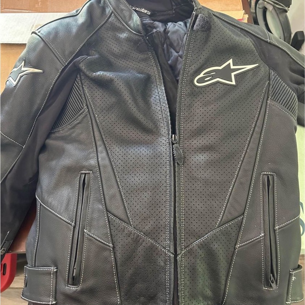 Alpinestars Black Leather Jacket Sz.38